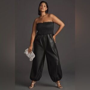 Anthropologie Black Strapless Jumpsuit